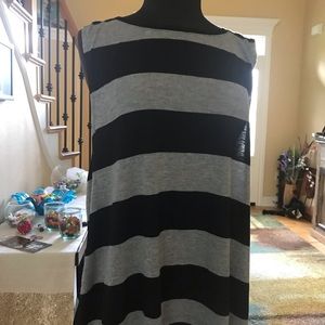 Torrid size 2 black and gray striped muscle tee.